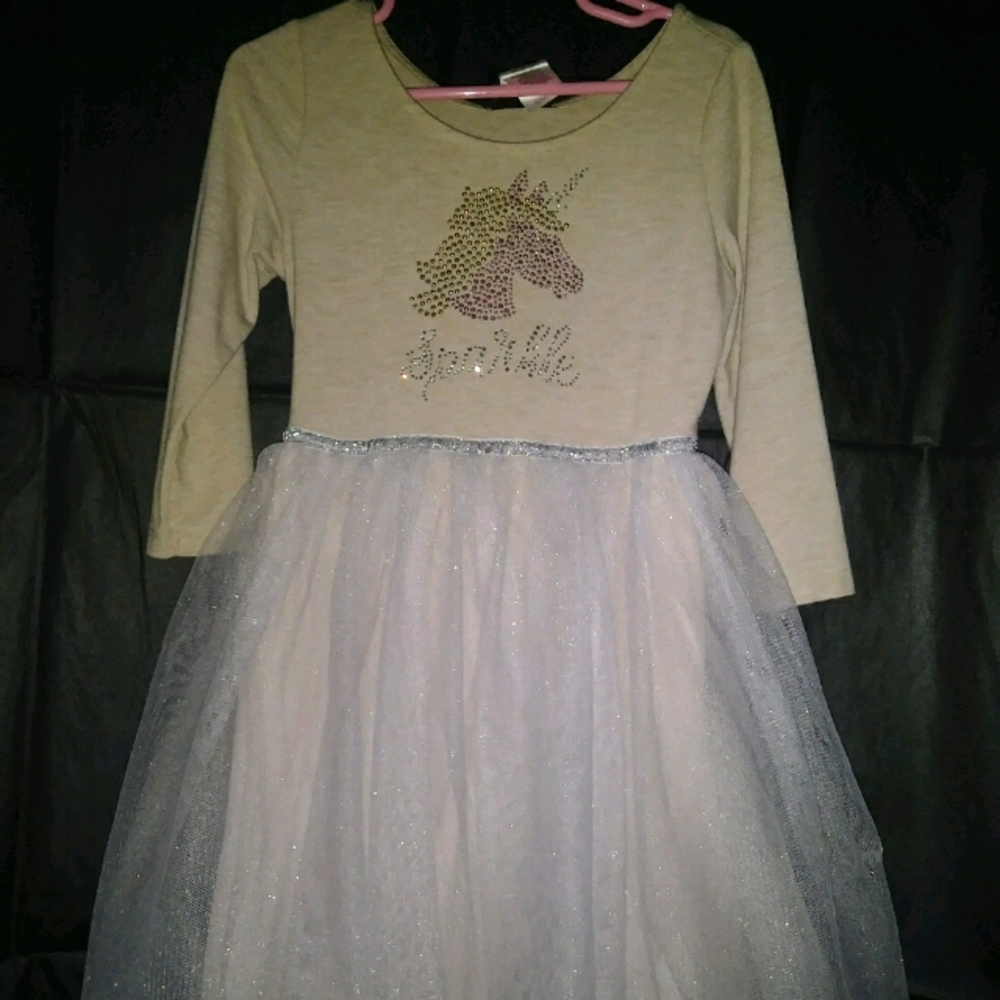 Pink violet little girls dress. Size 5t.